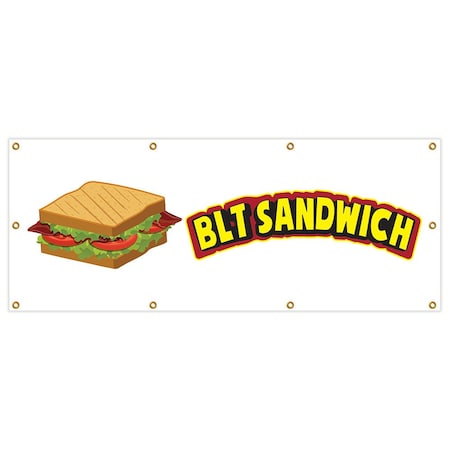 Signmission Blt Sandwich Banner Heavy Duty 13 Oz Vinyl with Grommets Single Sided B-96 Blt Sandwich